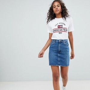 High Waisted Denim Skirt